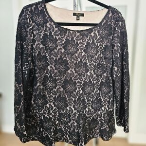 083. Black Lace Blouse with 3/4 Sleeves